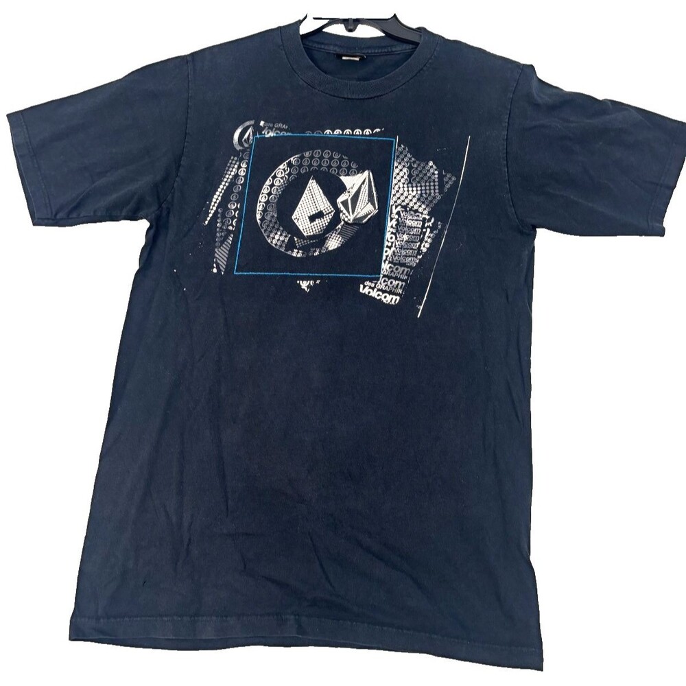 Volcom Graphic T-Shirt Men’s M Black Distorted Stone Logo Short Sleeve Tee